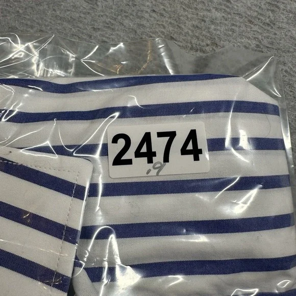 Bristol & Bull Striped Dress Shirt XL 17-17.5 34/35 (XL) Blue White Cotton - Picture 9 of 9